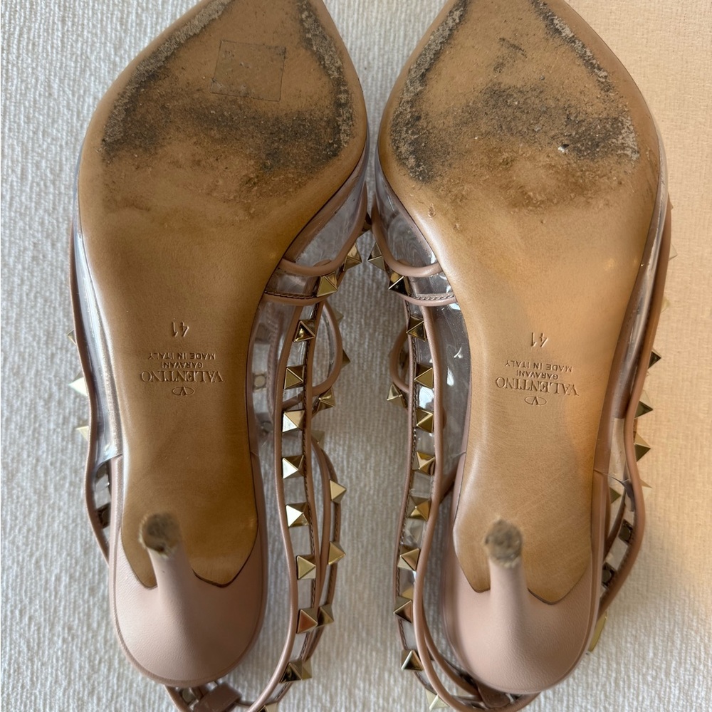 Valentino Gold Rockstud and transparent pumps - Picture 10 of 10